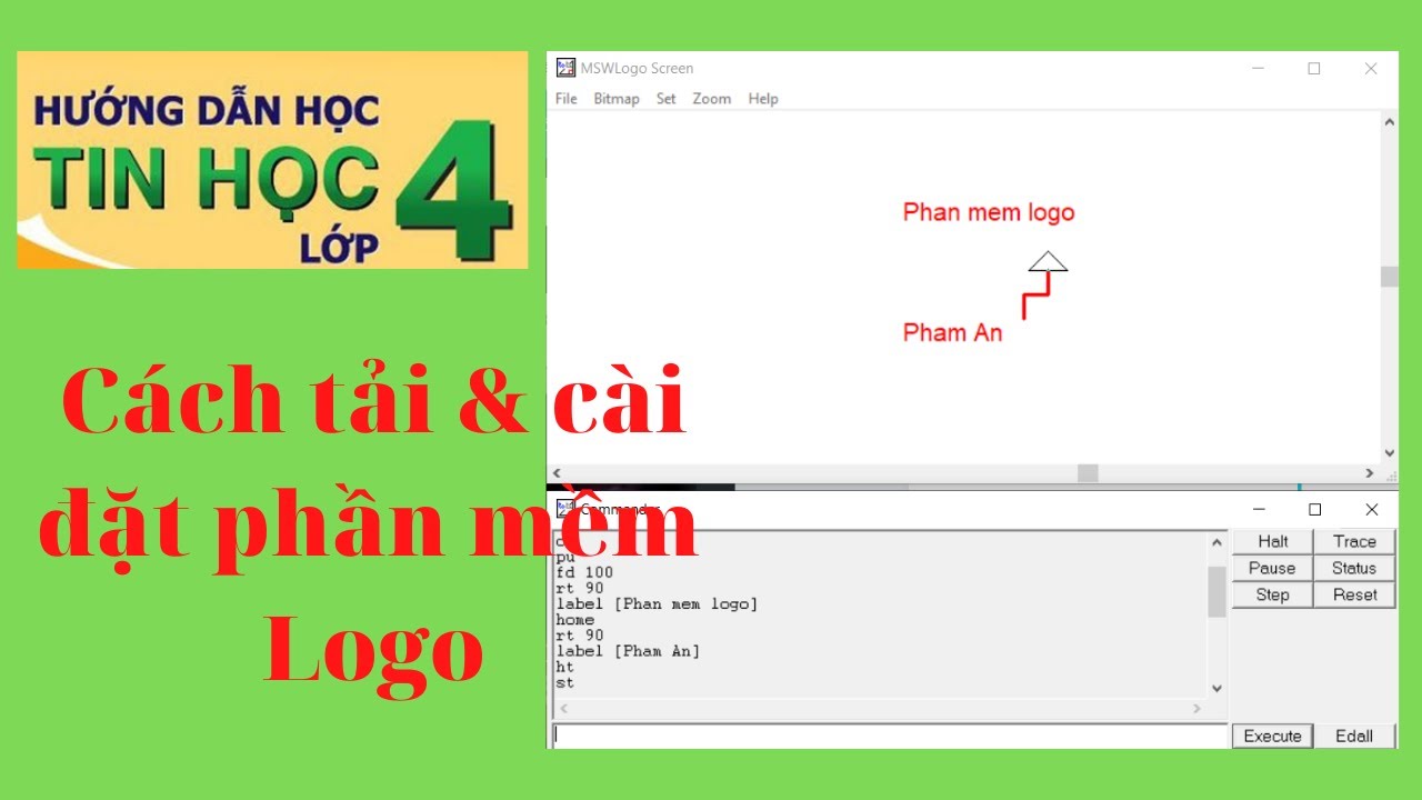 Hướng dẫn tải và cài đặt phần mềm Logo Rùa MSWLogo Screen Tin Học Lớp 4 Mới Nhất