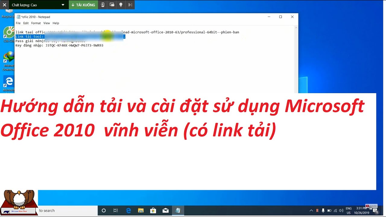 Hướng dẫn tải và cài đặt sử dụng Microsoft Office 2010  vĩnh viễn (có link tải) Mới Nhất