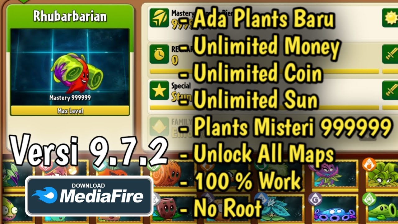 Update!! Download Plants VS Zombies 2 Mod V9.7.2 Full Mod Super Mistery Level Mới Nhất