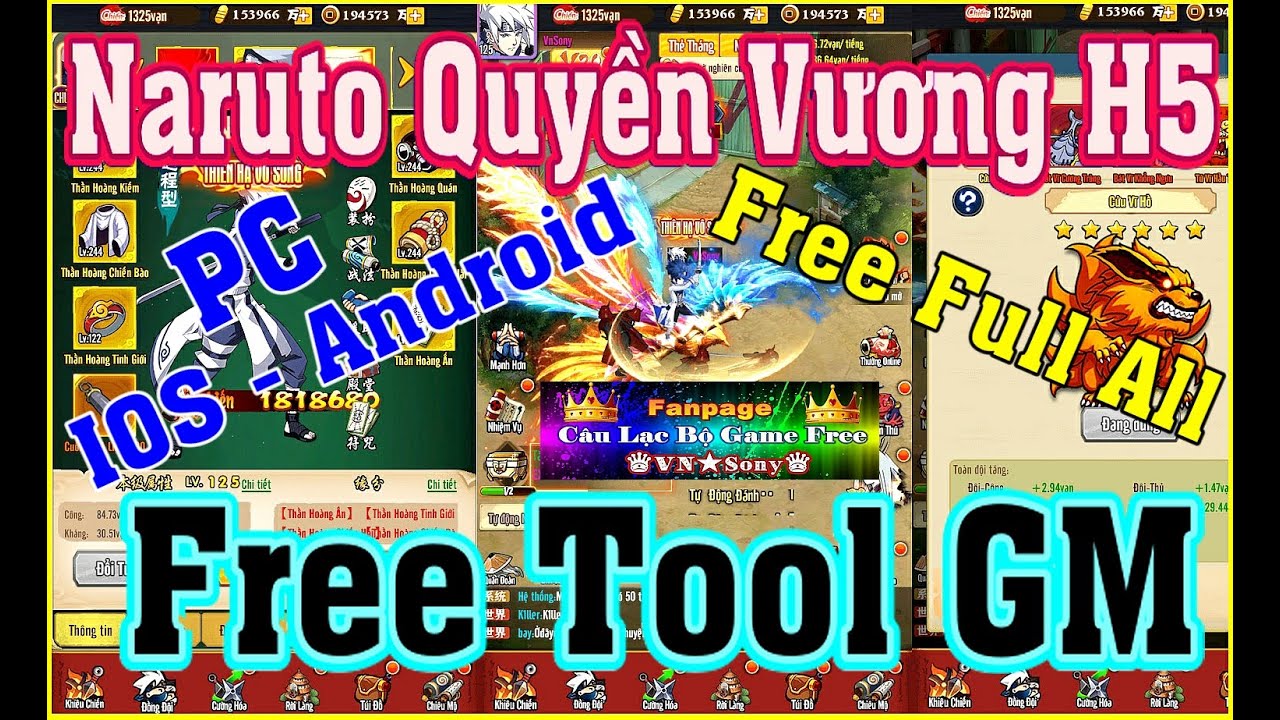 《H5 Game Lậu》Naruto Quyền Vương H5 – Free Tool GM – Free Full All – IOS & Android & PC #535 Mới Nhất