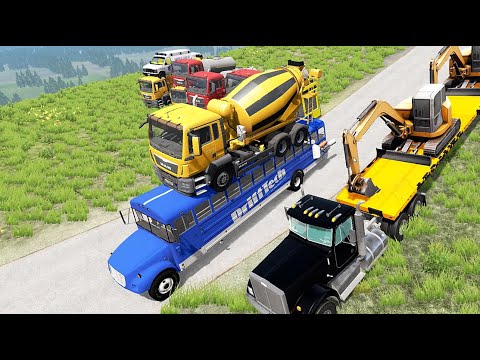 Lái xe mô phổng ,cười với  Beamng.Driver .xe trộn bê tông,xe ô tô ,xe đua #PlaygroundTVBeamng L1 #6 Mới Nhất